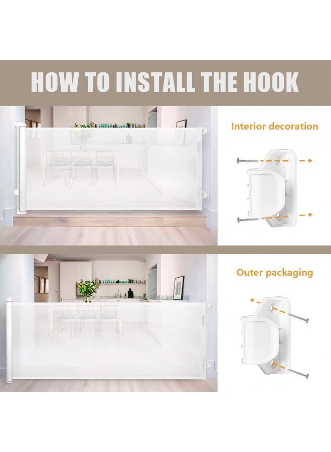 ميشيدا 59 بوصة بوابات أطفال قابلة للسحب للمداخل: بوابة كلاب قابلة للسحب، بوابات شرفة خارجية، بوابة أطفال طويلة داخلية، بوابة حيوانات أليفة قابلة للسحب، بوابة أطفال للسلالم، الشرفات الأمامية - Image 5